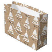 Personalisiert Merry Christmas Kraft Monogram Tree Große Geschenktüte (Rückseite Schrägansicht)