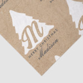 Personalisiert Merry Christmas Kraft Monogram Tree Seidenpapier (Ausschnitt)