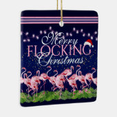 Personalisiert Merry Flocking Christmas Flamingo Keramikornament (Rechts)