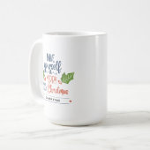 Personalisiert Merry Little Christmas Holly Leaf Kaffeetasse (Vorderseite Links)