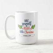 Personalisiert Merry Little Christmas Holly Leaf Kaffeetasse (Links)