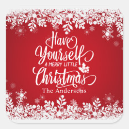 Personalisiert Merry Little Christmas Sticker Sieg