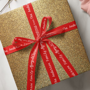 Personalisiert Merry Little Weihnachten Abstrakte  Satinband