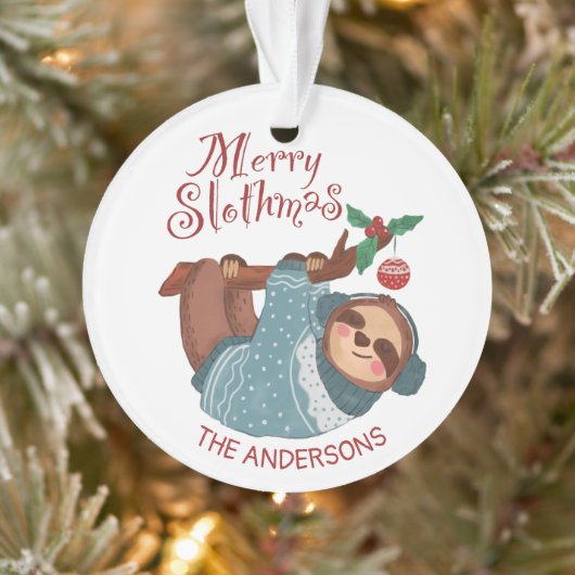 Personalisiert Merry Slothmas Christmas Sloth Ornament (Baum)