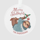 Personalisiert Merry Slothmas Christmas Sloth Ornament (Vorderseite)