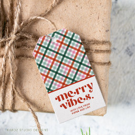 Personalisiert Merry Vibes Weihnachtsgeschenk-Tag Geschenkanhänger