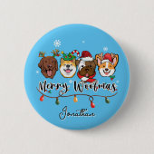 Personalisiert Merry Woofmas Button (Vorderseite)