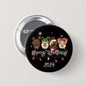 Personalisiert Merry Woofmas Button (Vorne & Hinten)