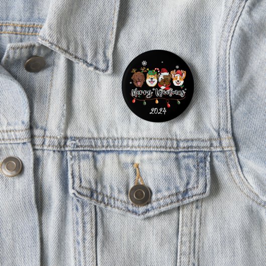 Personalisiert Merry Woofmas Button (Beispiel)