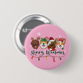 Personalisiert Merry Woofmas Button (Vorne & Hinten)