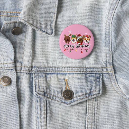 Personalisiert Merry Woofmas Button (Beispiel)