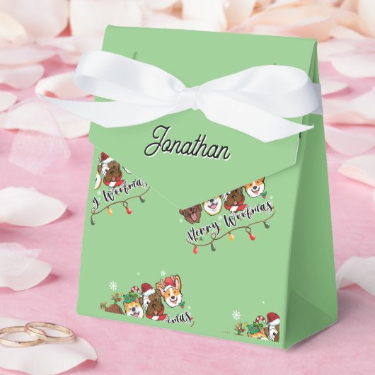 Personalisiert Merry Woofmas Gefallen Box Geschenkschachtel (Hochzeit)