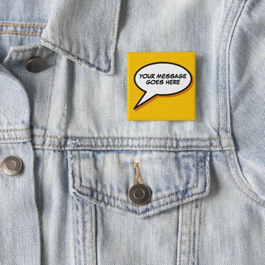 Personalisiert Message Comic Book Speech Buble Button (Beispiel)