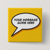 Personalisiert Message Comic Book Speech Buble Button (Vorderseite)