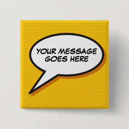 Personalisiert Message Comic Book Speech Buble Button (Vorderseite)