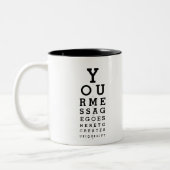 Personalisiert Message Fun Optician Chart Zweifarbige Tasse (Links)