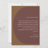 Personalisiert Message Retro 70er Brown Wedding Fo Dankeskarte (Rückseite)