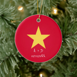 Personalisiert Message Vietnam Flag Xmas Ornament