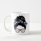 Personalisiert Messy Bun Baseball Mama Kaffeetasse (Links)