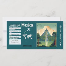 Personalisiert Mexico Travel Boarding Pass Card