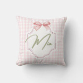 Personalisiert Mia Baby Girl Kinderzimmer Bow & Gi Kissen (Vorderseite)