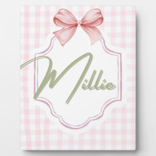 Personalisiert Millie Baby Girl Kinderzimmer Bow&G Fotoplatte