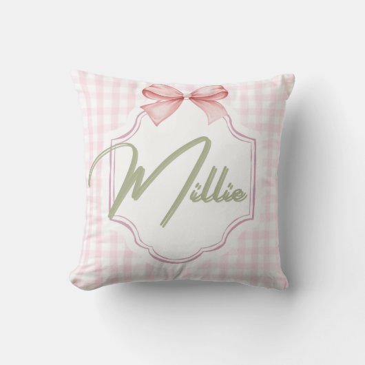 Personalisiert Millie Baby Girl Kinderzimmer Bow&G Kissen (Vorderseite)