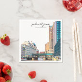 Personalisiert Milwaukee Skyline Cocktail Napkin Serviette (Beispiel)