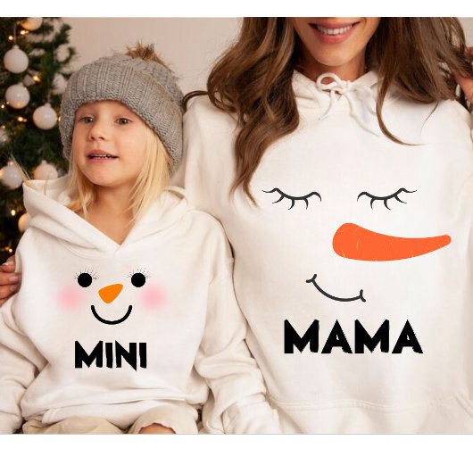 Personalisiert MINI Snowman Matching Family Hoodie