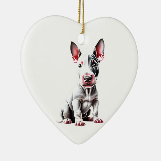 Personalisiert Miniatur Bull Terrier Puppy Keramik Ornament (Rechts)