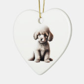 Personalisiert-Miniatur-Poodle-Welpe Keramik Ornament (Links)