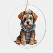 Personalisiert Miniatur Schnauzer Dog Kunst Keramik Ornament (Links)