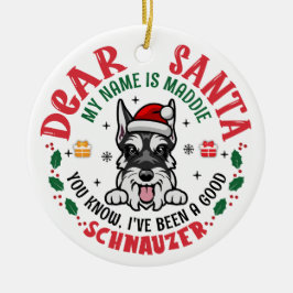 Personalisiert Miniatur Schnauzer Dog Weihnachten Keramik Ornament