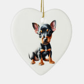 Personalisiert Miniature Pinscher Puppy Keramik Ornament (Rechts)