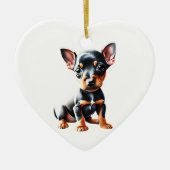 Personalisiert Miniature Pinscher Puppy Keramik Ornament (Vorne)