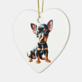 Personalisiert Miniature Pinscher Puppy Keramik Ornament (Links)