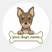 Personalisiert miniature Pinscher Runder Aufkleber (Vorderseite)