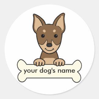 Personalisiert miniature Pinscher Runder Aufkleber