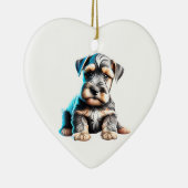 Personalisiert Miniature Schnauzer Welpe Keramik Ornament (Rechts)