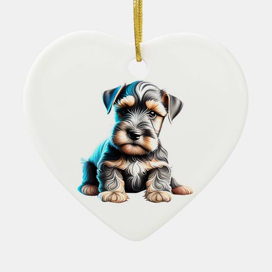 Personalisiert Miniature Schnauzer Welpe Keramik Ornament (Vorne)