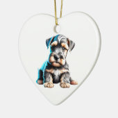 Personalisiert Miniature Schnauzer Welpe Keramik Ornament (Links)