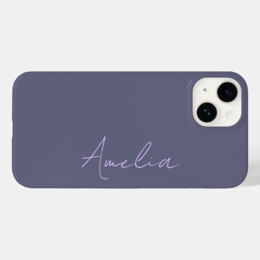 Personalisiert Minimal Modernes Lila Case-Mate iPhone Hülle (Rückseite (Horizontal))