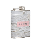 Personalisiert-Minimal-weiß-strukturiert Abstrakt Flachmann (Rechts)