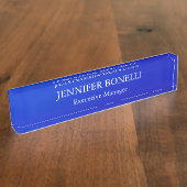 Personalisiert minimalistisch blau fügen Sie Ihren Namensplakette (Seite)