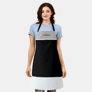 Personalisiert Minimalistisch grau/schwarz/weiß Schürze