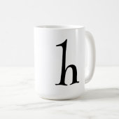 Personalisiert Minimalistisch Schwarz/Weiß Kaffeetasse (VorderseiteRechts)