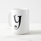 Personalisiert Minimalistisch Schwarz/Weiß Kaffeetasse (Vorderseite Links)