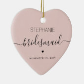 Personalisiert Minimalistische Bridesmaid Custom Keramik Ornament (Rechts)