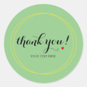 Personalisiert Minimalistische Thankyou Script Sag Runder Aufkleber (Vorderseite)