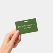 Personalisiert minimalistisches Waldgrün nach Maß Ausweis (Handheld)